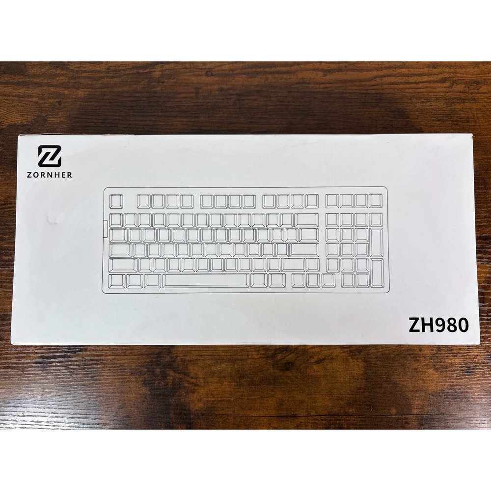 Zornher ZH980 Mechanical Keyboard Wireless Bluetooth Wired 3-Mode 6000mAh White